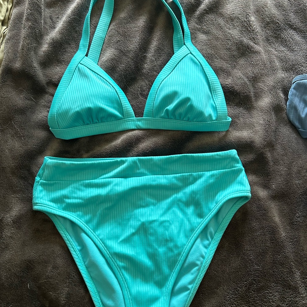 Aqua Halter Bikini Set